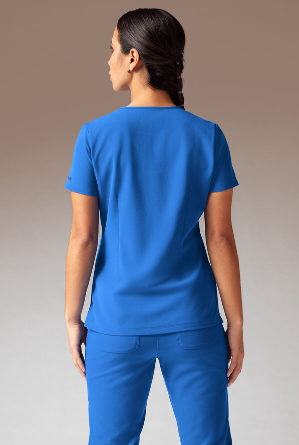 Hypothesis Meta-Base Women’s Single Pocket V-Neck Tuck In/Wear Out Scrub Top - Royal - 5