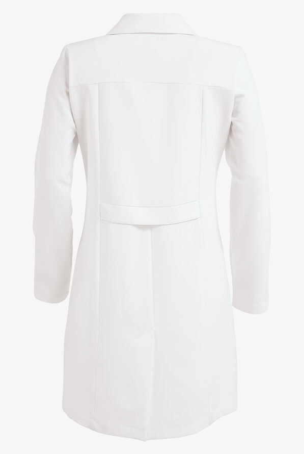 White Swan Meta Pro Women's 3-Pocket 3 Button STRETCH Scrub Lab Coat - White - 2