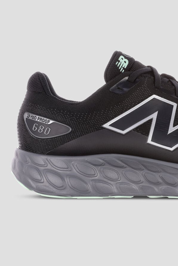 New Balance Men's Fresh Foam 680 Waterproof Black/Castlerock Athletic Lace Up Shoes - null - 4