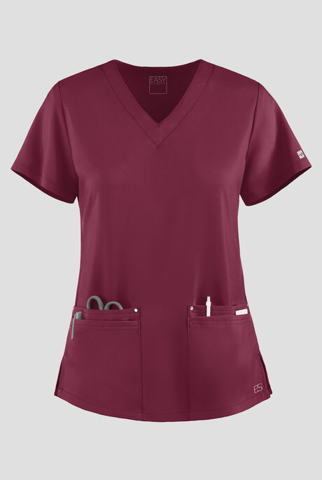 Easy STRETCH Lina Mitered Women's 4-Pocket V-Neck Scrub Top
