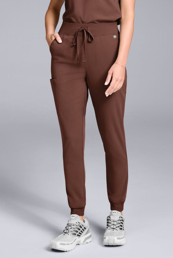Hypothesis Women's Base 6-Pocket Jogger Scrub Pant - Bitter Chocolate - 1