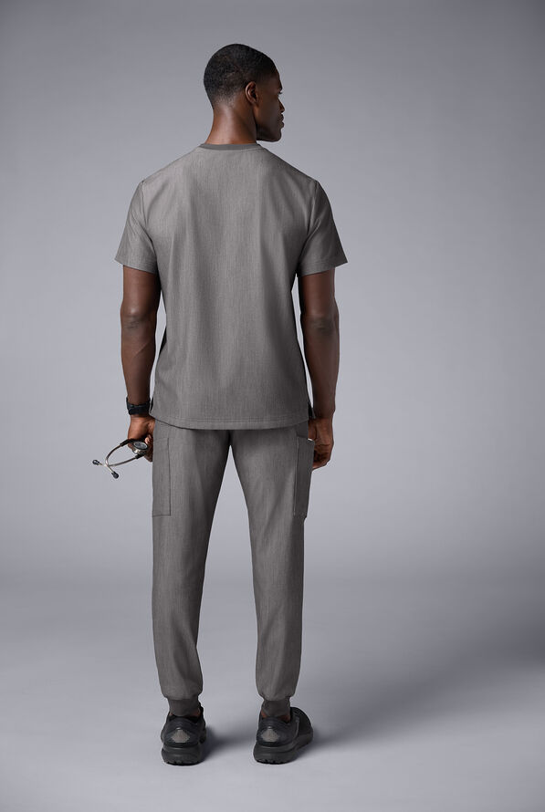 Camisa m&eacute;dica Hypothesis S-R Shift Ready con cuello redondeado y 1 bolsillo para hombre - Graphite - 4