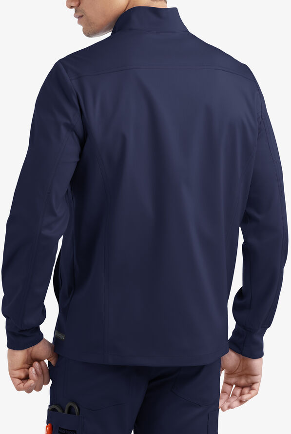 Advantage STRETCH Men's 4-Pocket Zip Front Warm-Up Scrub Jacket - Navy - 2