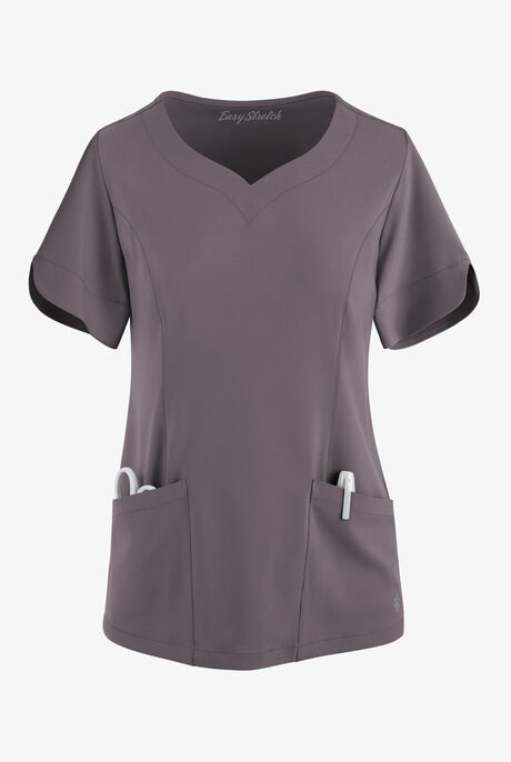 Easy STRETCH Aisha Women's 2-Pocket Sweetheart Neckline Scrub Top