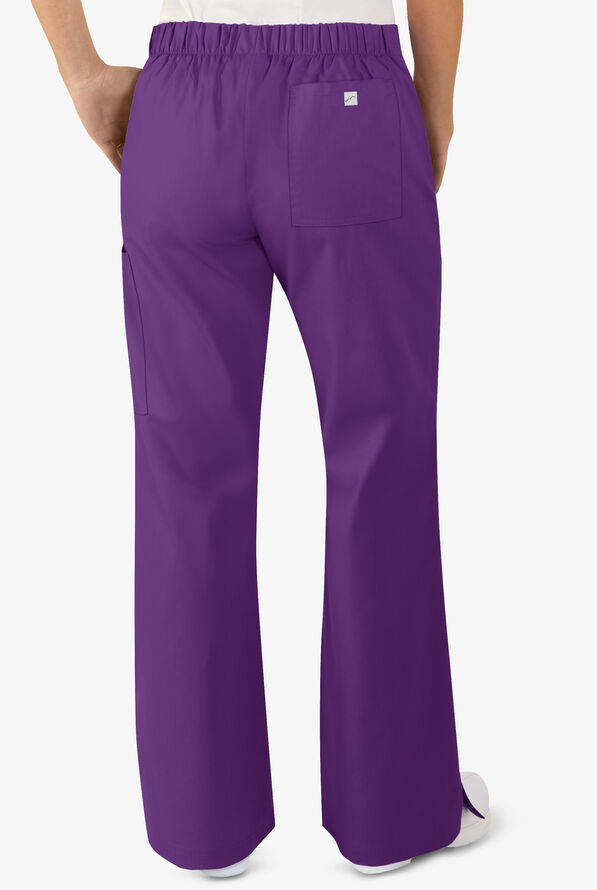 Butter-Soft Core Women's 4-Pocket Front Crossover Waistband Scrub Pants - Tall - Eggplant - 2