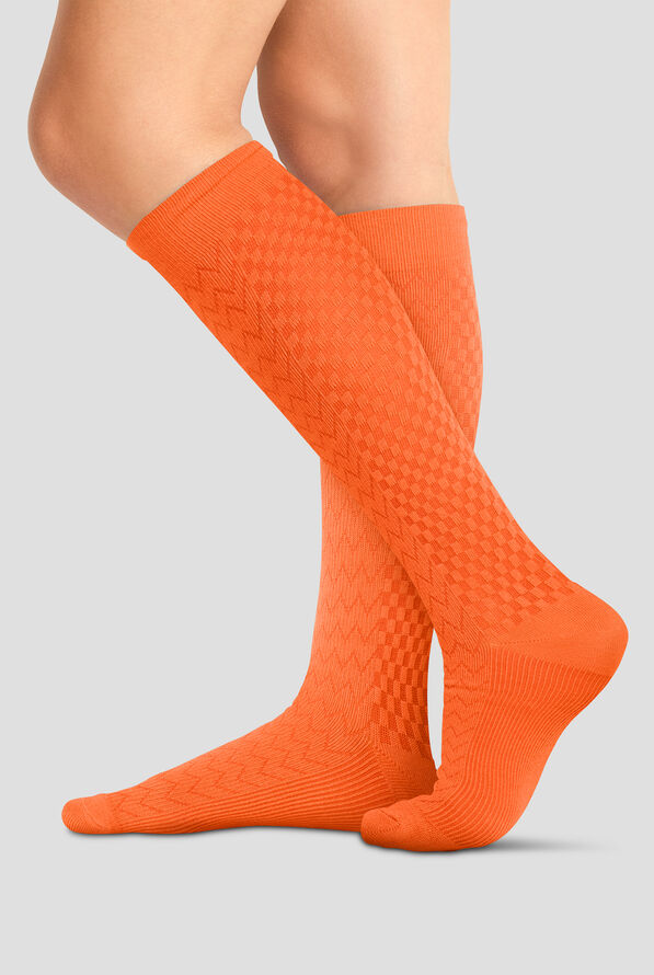 Cherokee True Support Women's 10-15 mmHg Wide Light Compression Socks - Mandarin Zest - 3