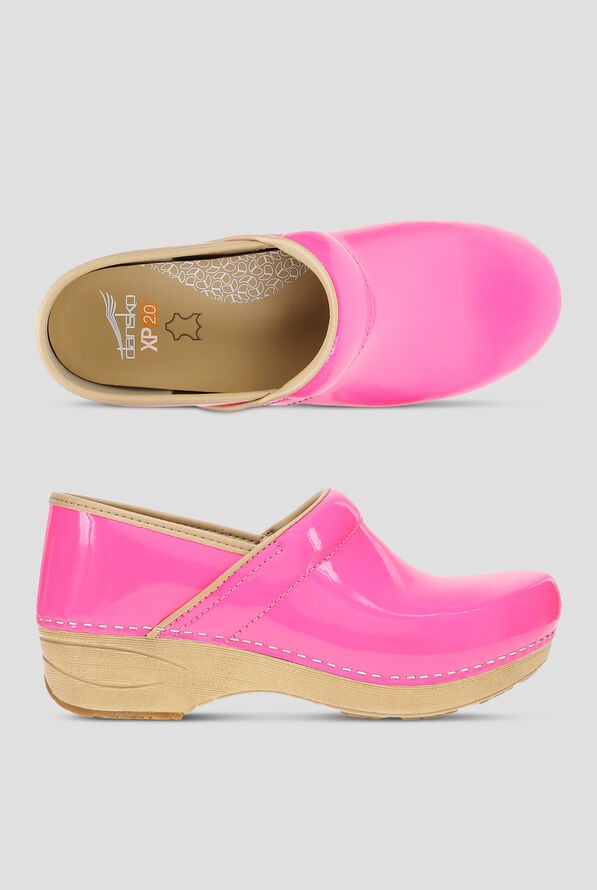 Dansko Women's XP 2.0 Slip Resistant Pink Neon Patent Clog - null - 1
