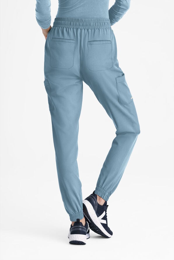 Grey's Anatomy by Barco Evolve STRETCH Terra Women's 6-Pocket Cargo Jogger Scrub Pants - Ocean Mist - 3