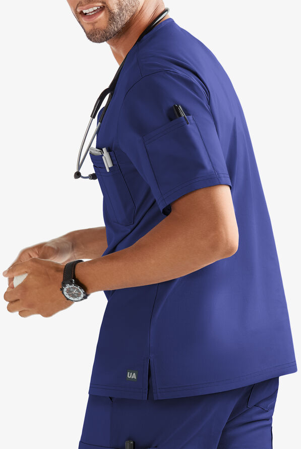 Butter-Soft STRETCH Men's 4-Pocket V-Neck Scrub Top - Galaxy - 2
