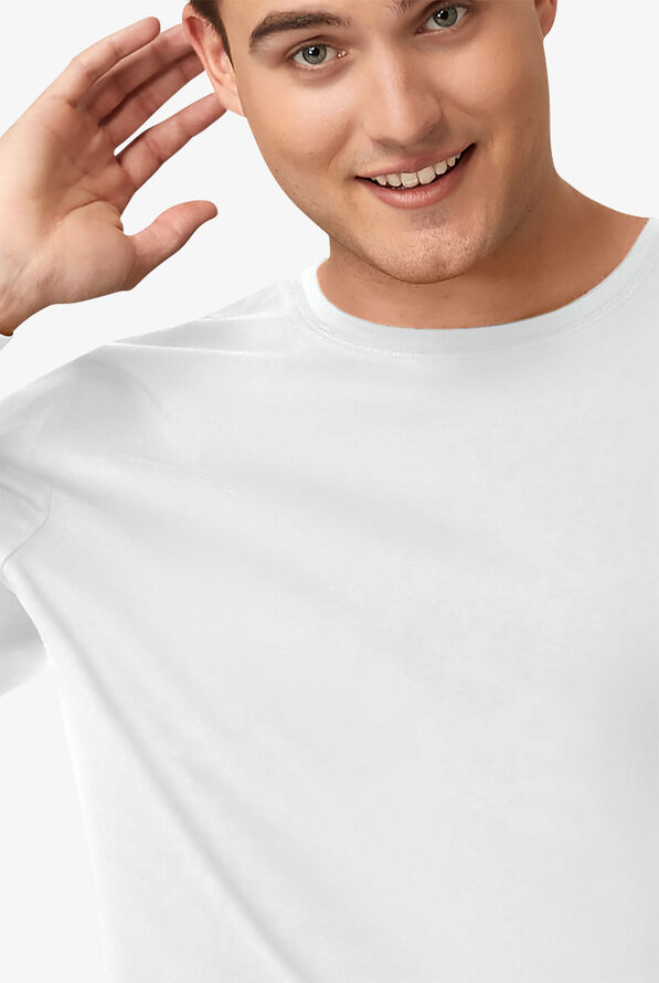 WonderWink Layers Men's Pre-Shrunk All Cotton Long Sleeve Knit Underscrub - White - 3