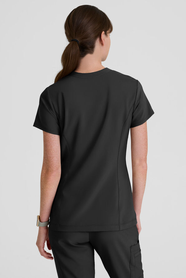 Blusa m&eacute;dica Grey's Anatomy by Barco Evolve STRETCH Sky con cuello con muesca y 2 bolsillos para mujer - Black - 4