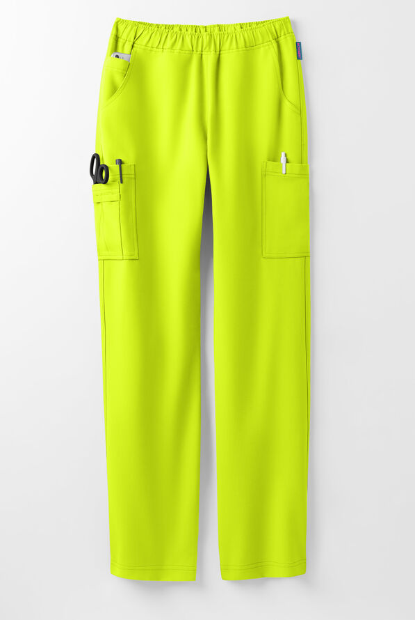 Pantal&oacute;n m&eacute;dico MOVEMENT by Butter-Soft STRETCH Rigel Petite con cord&oacute;n y 9 bolsillos para mujer - Intense Lime - 5