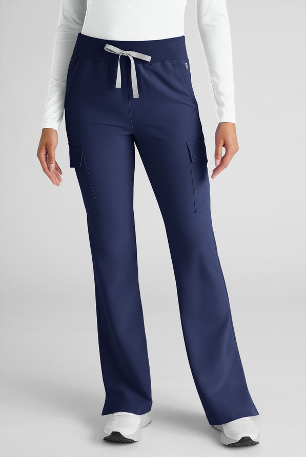 ReSurge Avon Women's 7-Pocket Flare Leg Cargo Scrub Pant - Navy - 1