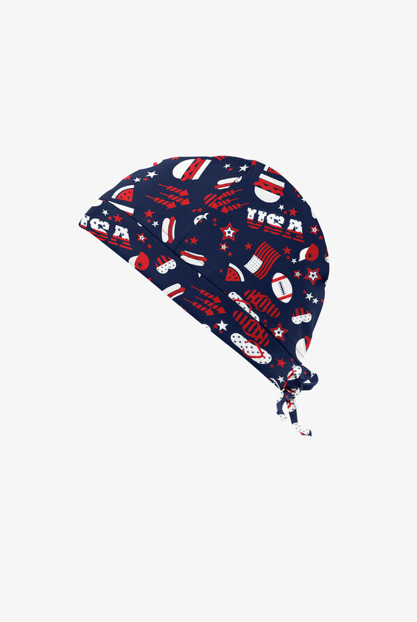 UA Party in the USA Navy Unisex Drawstring Hem Print Scrub Hat - null - 1