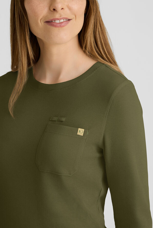 Grey's Anatomy&trade; by Barco Evolve STRETCH Wanderlust Women's 1-Pocket Waffle Knit Underscrub - Fern - 3