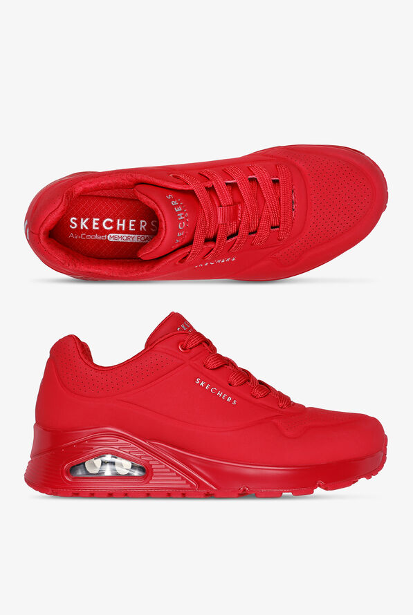 Skechers Street UNO - Stand On Air Red Athletic Lace Up Shoes - null - 1