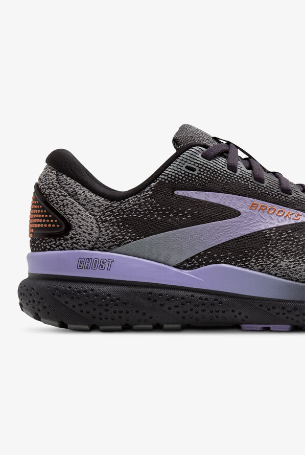 Brooks Women's Ghost 16 Ebony/Lavender/Copper Athletic Lace Up Nursing Shoes - null - 4