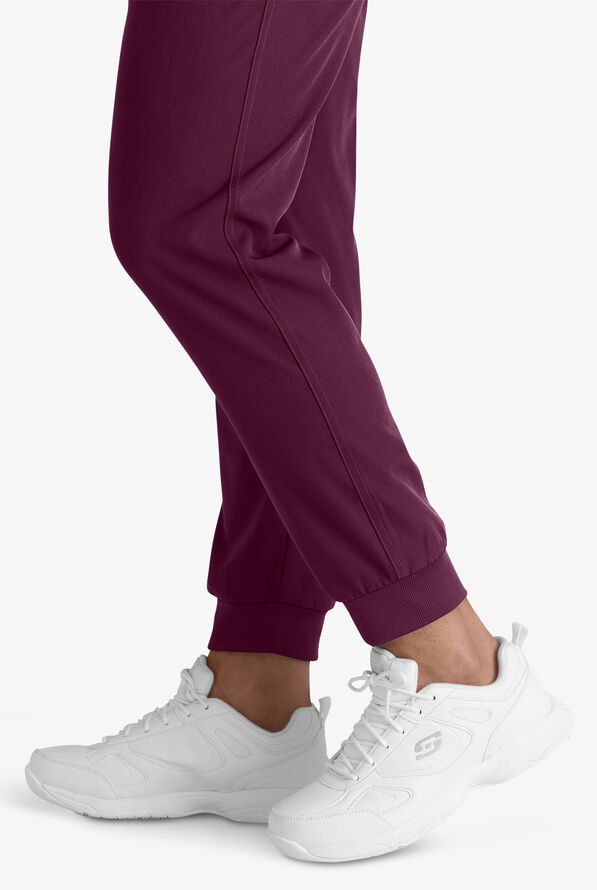 Skechers by Barco Structure Men's 3-Pocket STRETCH Cargo Jogger Scrub Pants - Short - Wine - 3