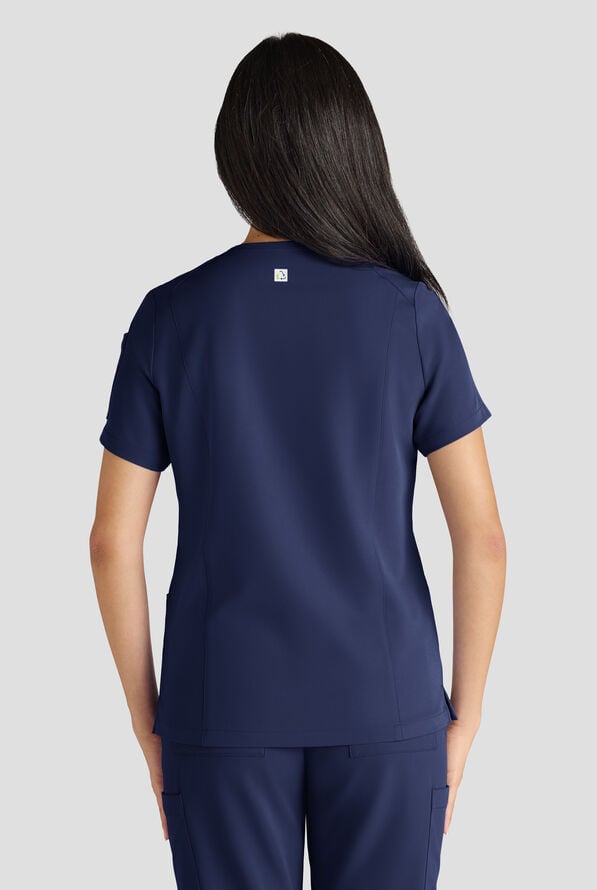 ReSurge Ruby Women's 5-Pocket Curved V-Neck Top - Navy - 2