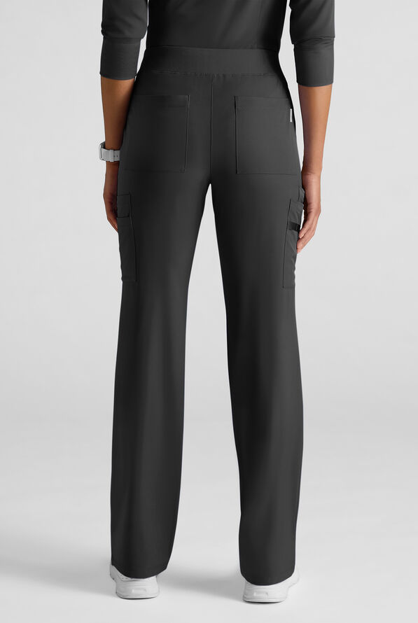 WhisperLite YARA Women's 10-Pocket STRETCH Cargo Straight Leg Scrub Pants - Black - 2