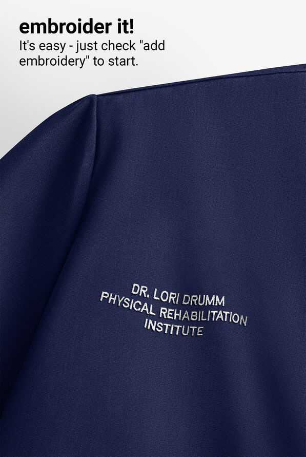 Med Couture Layers Women's STRETCH Ruched Long Sleeve Round Neck Knit Underscrub - Navy - 5