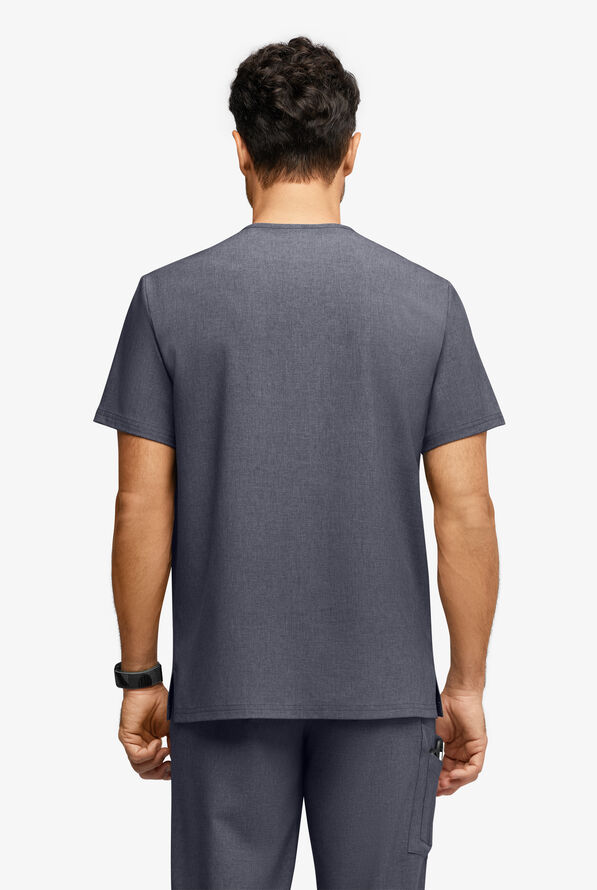Easy STRETCH Riley Unisex 3-Pocket V-Neck Scrub Top - Charcoal Heather - 3