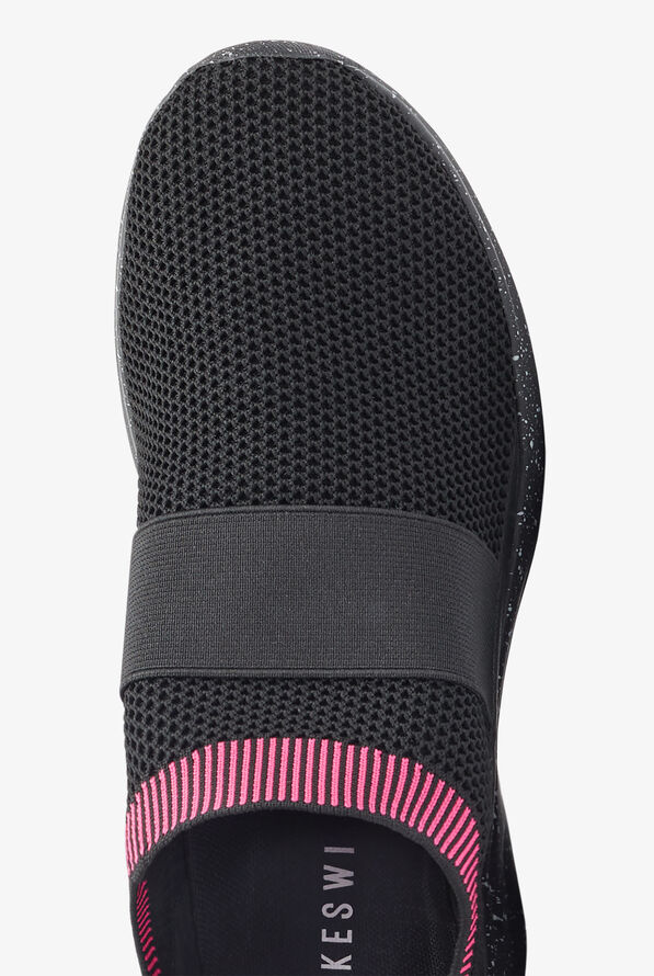 KESWI Women's Black/Fuchsia/Black Speckled Athletic Slip On Shoes - null - 2