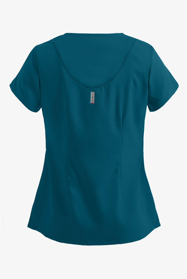 Blusa m&eacute;dica Grey's Anatomy Active con cuello en V cruzado y 4 bolsillos para mujer - Bahama Blue - 2