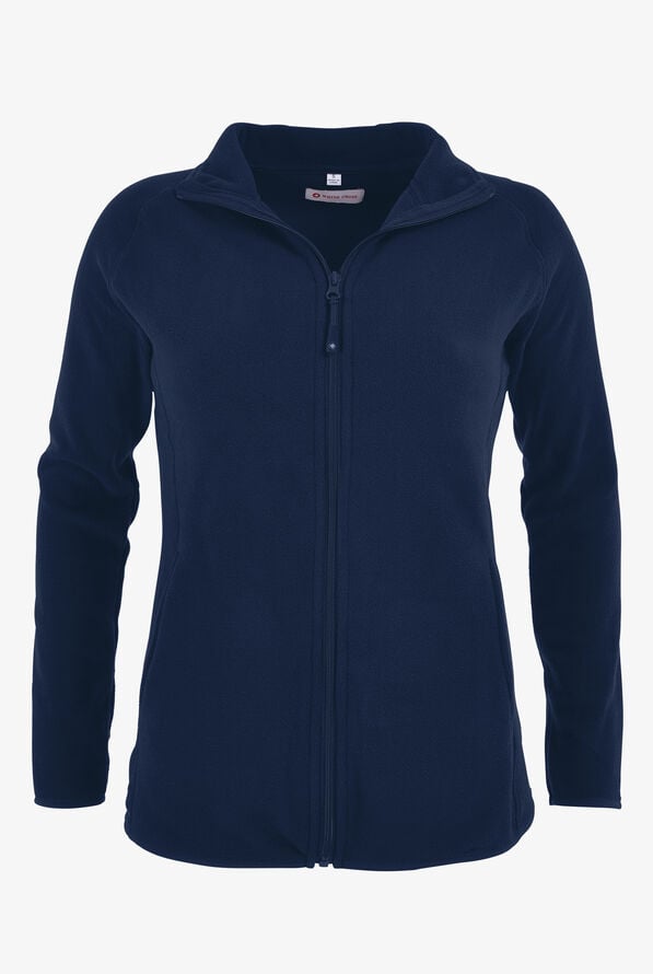 Chaqueta médica de vellón White Cross estilo deportivo con 2 bolsillos y cremallera para mujer - Navy - 1