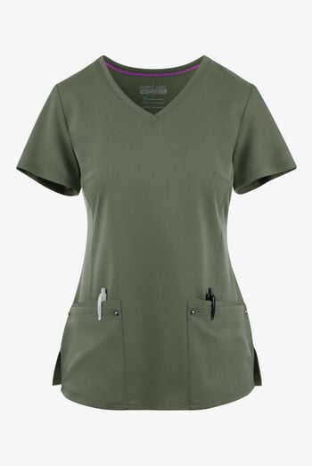 Blusa m&eacute;dica Healing Hands Purple Label STRETCH Juliet con 2 bolsillos y costuras estilo princesa para mujer