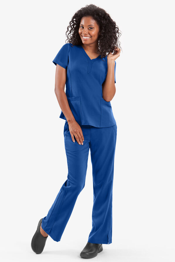 Healing Hands Purple Label Jane Women's 2-Pocket STRETCH Scrub Top - Royal - 2