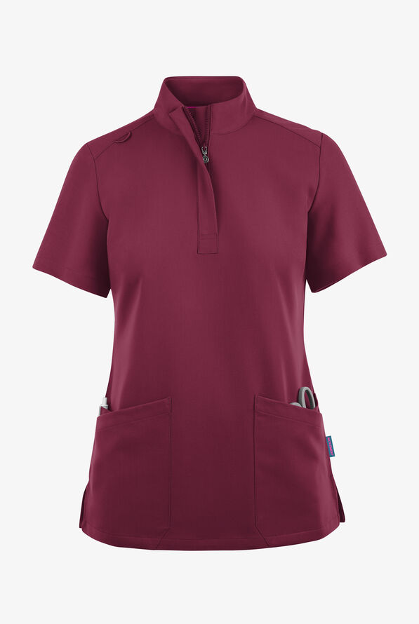 Blusa m&eacute;dica Movement by Butter-Soft con cremallera y 6 bolsillos para mujer - Wine - 1