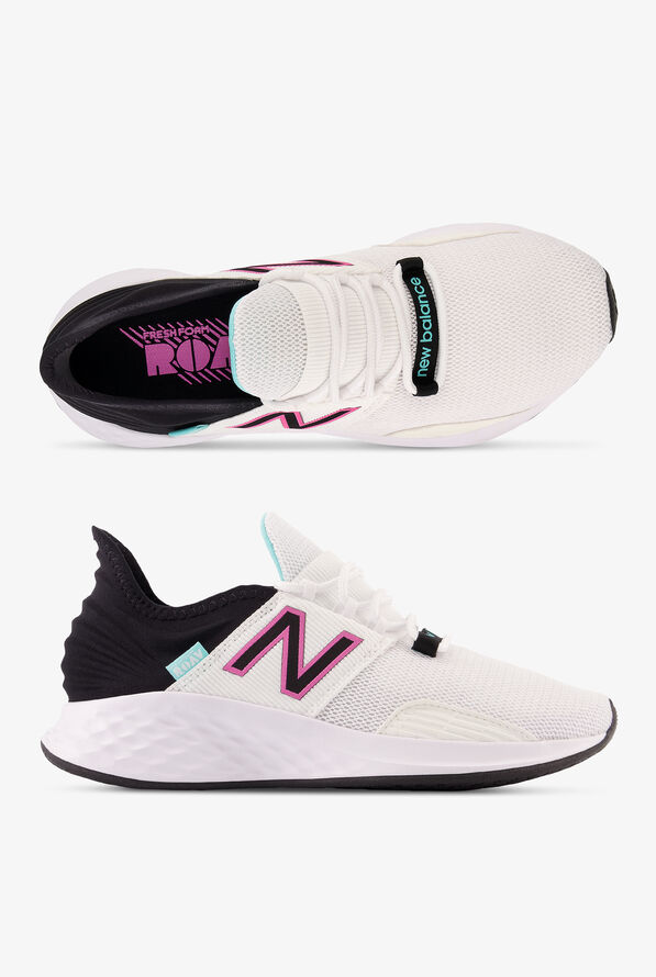 New Balance Women's Fresh Foam Roav White Black Surf Athletic Lace Up Nursing Shoes - null - 1