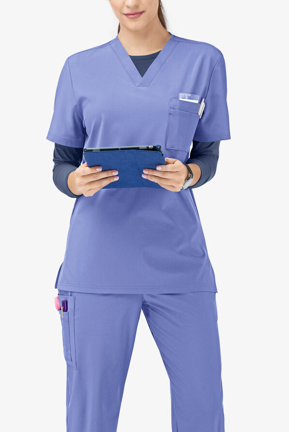 Tafford Active Stretch Unisex 8-Pocket Scrub Set - Ceil Blue - 2