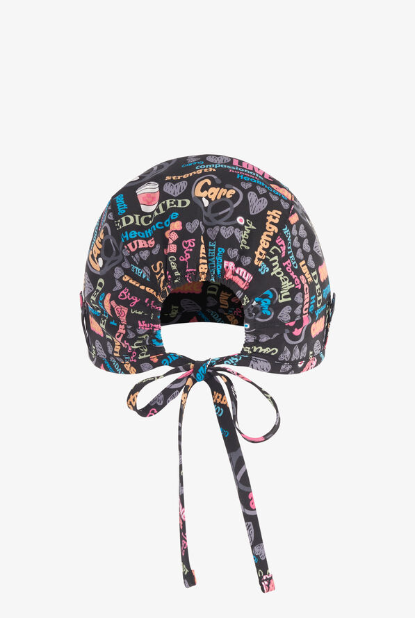 Cherokee Nurse Power Women's STRETCH Adjustable Tie Print Scrub Hat - null - 2