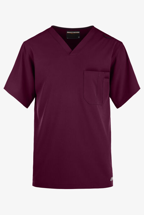 Skechers by Barco Structure Men's 1-Pocket STRETCH V-Neck Scrub Top