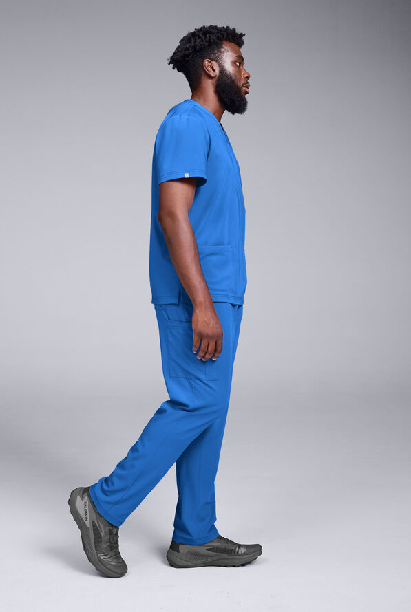 Hypothesis S-R Shift Ready Men's 4-Pocket V-Neck Scrub Top - Royal - 3