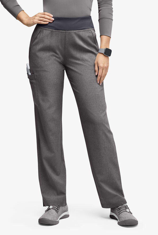 Pantalón médico Easy STRETCH tall Sienna estilo yoga con 5 bolsillos para mujer - Graphite Heather/Pewter - 1