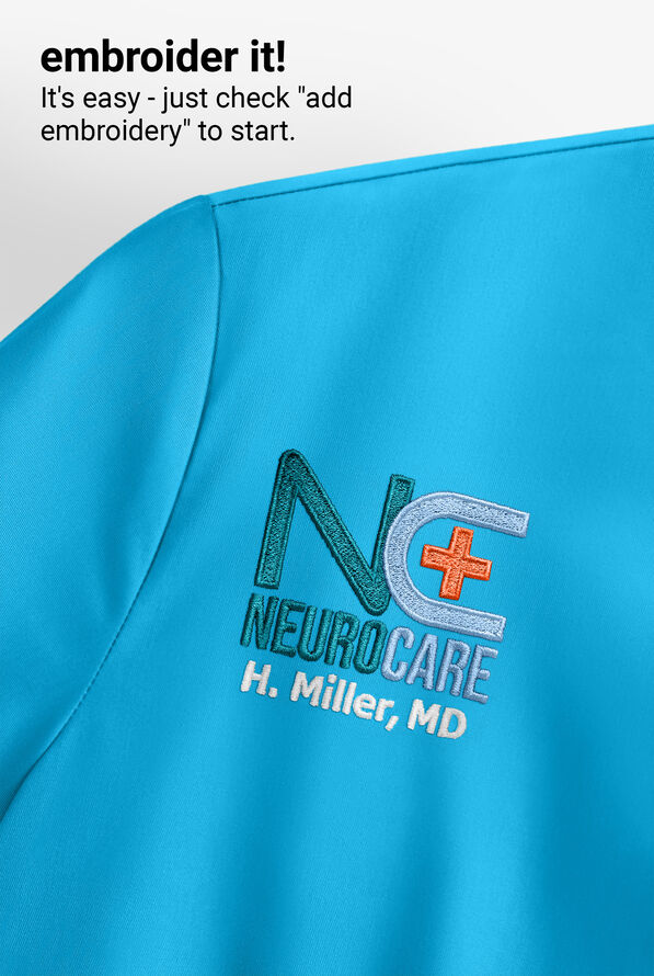 Blusa m&eacute;dica Butter-Soft Originals estilo cruzado con 3 bolsillos para mujer - Turquoise - 5