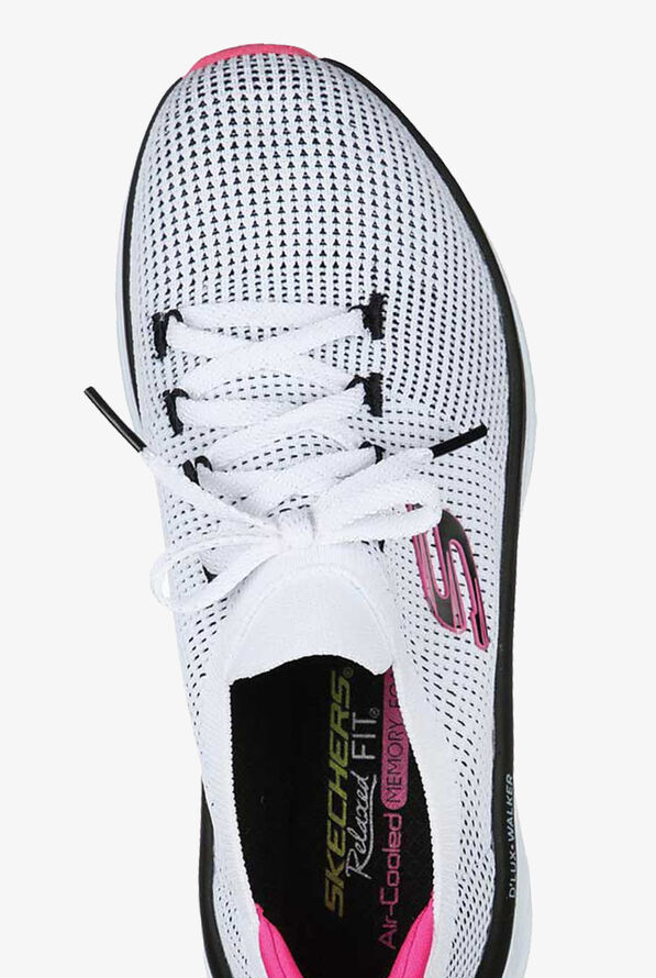 Skechers Sport White & Black D'Lux Walker Refreshing Mood Women's Athletic Nursing Shoes - null - 2