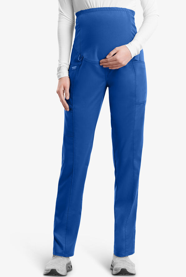 Cherokee Workwear Revolution Women's 3-Pocket STRETCH Maternity Scrub Pants - Royal - 1