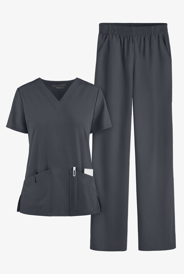 Advantage STRETCH by Butter-Soft Women's Scrub Set - Pewter - 1