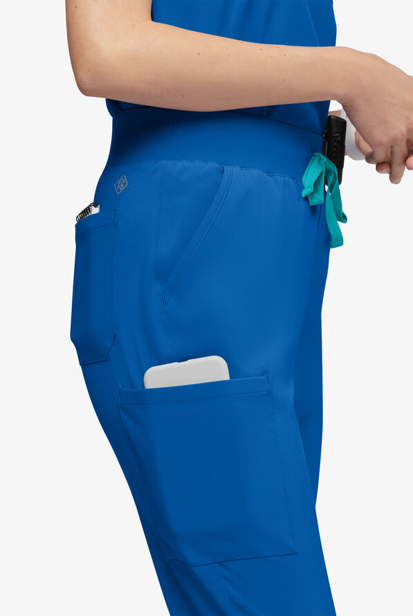 Easy STRETCH Olivia Women's 7-Pocket Slim Leg Jogger Scrub Pants - Petite - Royal - 2