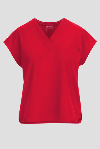 Blusa m&eacute;dica Infinity Pursuit STRETCH con cuello en V de punto acanalado y 1 bolsillo para mujer