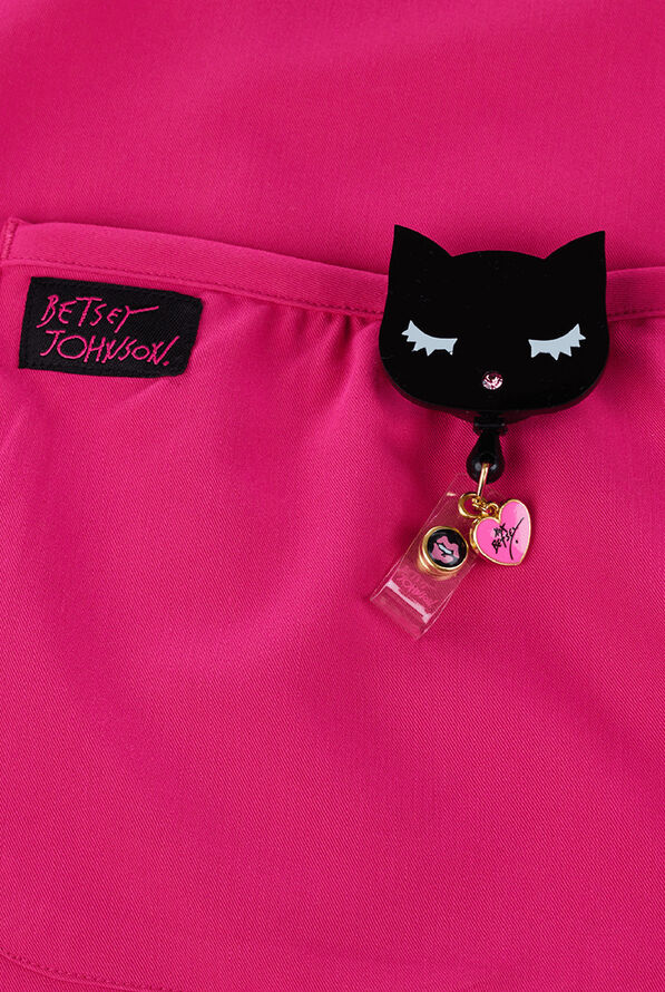 Betsey Johnson Cat Button-Snap Retractable ID Badge Holder - null - 2