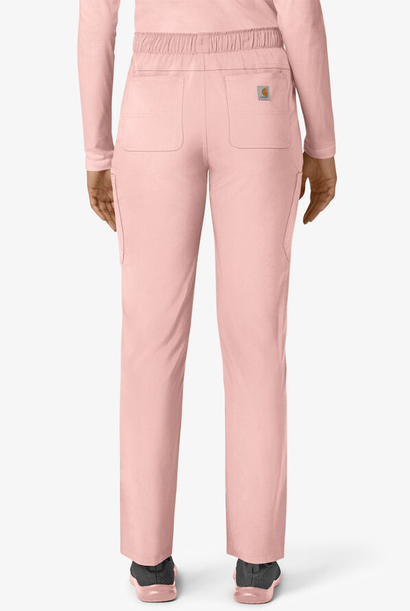 Carhartt Cross-Flex Force Women's 6-Pocket STRETCH Convertible Drawstring Cargo Scrub Pants - Soft Rose - 2