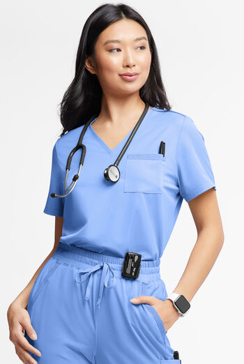 WhisperLite Zora Women's 2-Pocket Stretch V-Neck Tuck-in Scrub Top