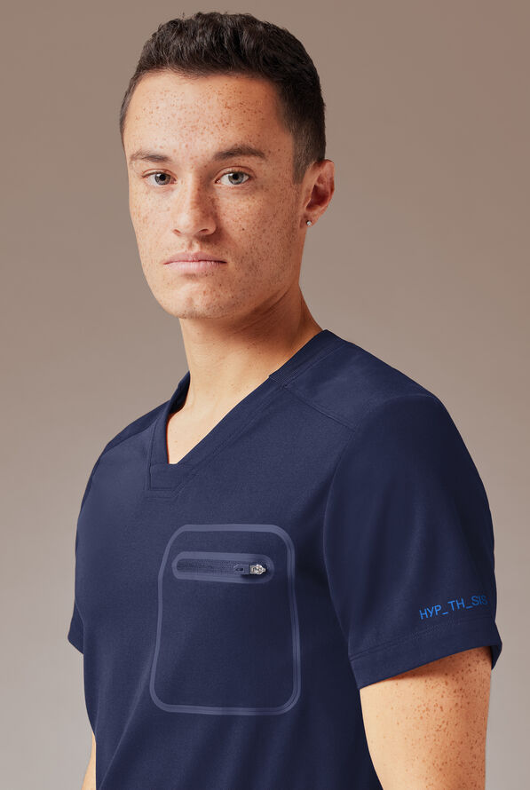 Hypothesis System 3 Men's 3-Pocket V-Neck Scrub Top - Navy - 4