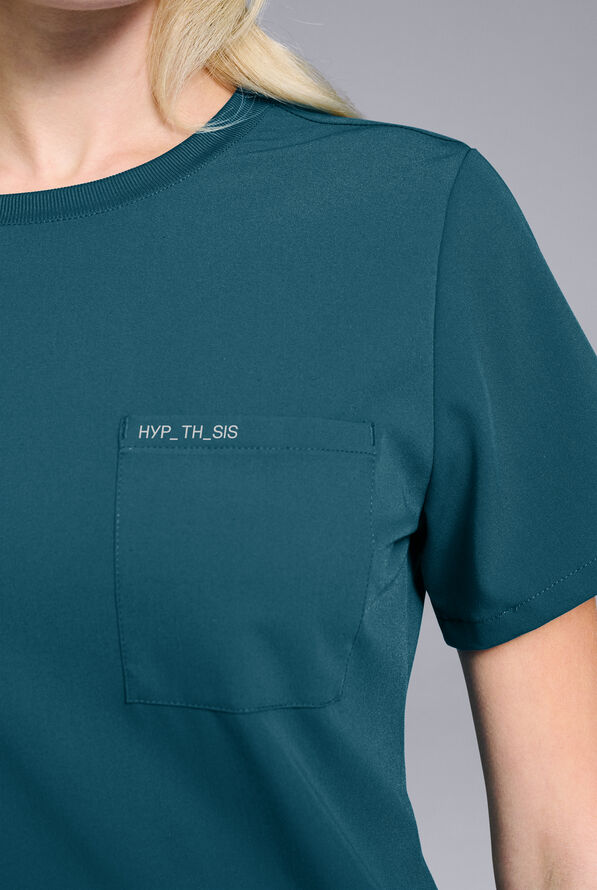 Hypothesis Women's Base Crew-Neck Tuck-In Scrub Top - Caribbean Blue - 5