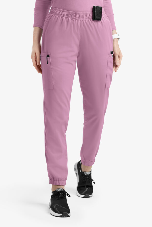 Pantalón médico Butter-Soft Originals estilo jogger cargo con 7 bolsillos y piernas pitillo para mujer - Smokey Mauve - 1